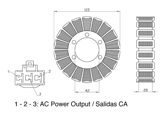 STATOR (NAMOTAJI) HONDA VFR 800 / 2003-2013 <br> (OEM: 31120-MCW-D01 / 31120-MCW-D02 / 31120-MCW-D03) DZE: 13002