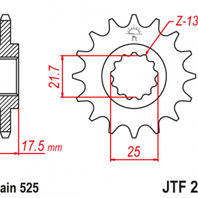 LANČANIK PREDNJI JT SPROCKETS JTF297 / 14 ZUBA