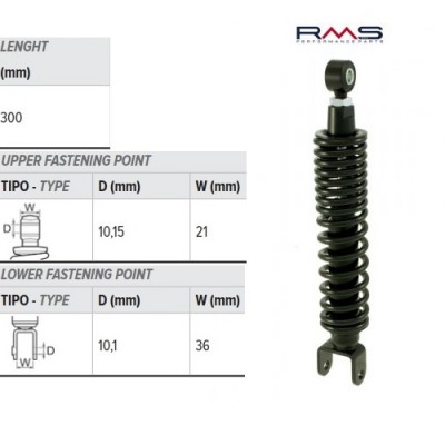 AMORTIZER STRAŽNJI (ZADNJI) APRILIA SR 50 <br> RMS: 204550472