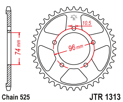 LANČANIK ZADNJI HONDA CBR 400 RR NC23 / 40 ZUBA <br> JT SPROCKETS: JTR1313.40