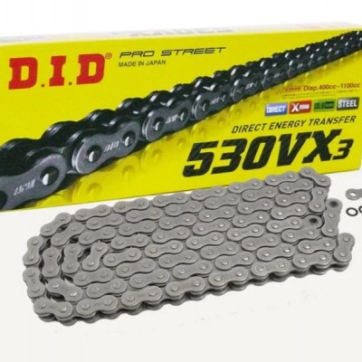 LANAC DID 530VX3 X-RING 110 LINKOVA SA SPOJNICOM NA ZAKIVANJE (ZA MOTOCIKLE DO 1100 CCM)