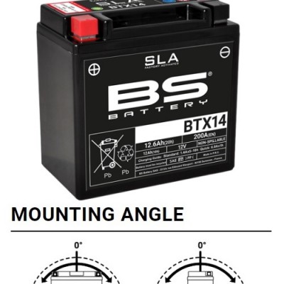 AKUMULATOR / BATERIJA (YTX14 / YTX14-BS) AGM TEHNOLOGY / SLA TVORNIČKI AKTIVIRAN BEZ ODRŽAVANJA <br> BS BATTERY: BTX14