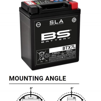 AKUMULATOR / BATERIJA YTX7L (YXT7L-BS) AGM/SLA/VRLA (GEL) TVORNIČKI AKTIVIRAN, BEZ ODRŽAVANJA <br> BS BATERY: BTX7L
