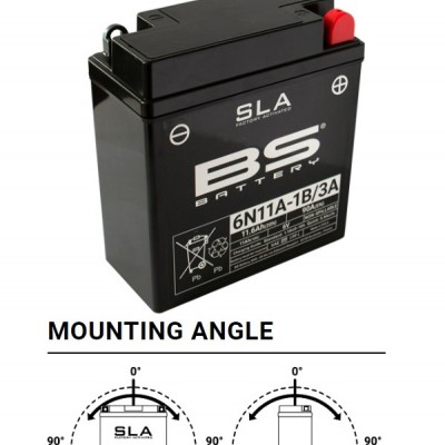 AKUMULATOR / BATERIJA 6N11A-1B (6V 11AH) TVORNIČKI FORMIRAN BEZ ODRŽAVANJA (SLA/AGM/VRLA TEHNOLOGY) <br> BS BATTERY: 6N11A-1B/3A