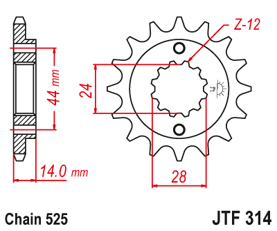 LANČANIK PREDNJI 16 ZUBA HONDA XRV 750 AFRICA TWIN (1990-2003) <br> JT SPROCKETS: JTF314RB.16