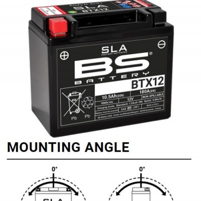 AKUMULATOR / BATERIJA YTX12-BS (AGM/SLA) TVORNIČKI AKTIVIRAN BEZ ODRŽAVANJA <br> BS BATERY: BTX12