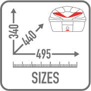 KOFER ZA MOTOCIKL, SKUTER ZAPREMNINE 39 LIT MAT CRNI SA SREBRNIM KATADIOPTERIMA, MONOLOCK <br> GIVI: B360NT2