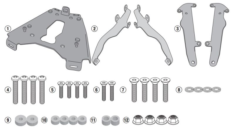 NOSAČ STRAŽNJEG (TOP CASE) KOFERA BMW F750 GS (2018-2023), BMW F800 GS (2024), BMW F850 GS (2018-2023) <br> GIVI: SRA5127