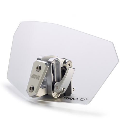DEFLEKTOR / SPOJLER ZA VJETROBRAN / VIZIR MOTOCIKLA ILI SKUTERA UNIVERZALNI PROZIRAN, MONTIRA SE BEZ BUŠENJA VIZIRA <br> (GIVI SHIELD+ S180T)