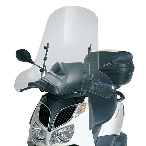 VJETROBRAN / VIZIR PROZIRAN APRILIA Sportcity 125-200-250, HONDA Zoomer / Ruckus 50, PEUGEOT LXR 125-200, SYM HD / HD2 / Evo 125-200, YAMAHA Neo's 50 <br> GIVI: 105A