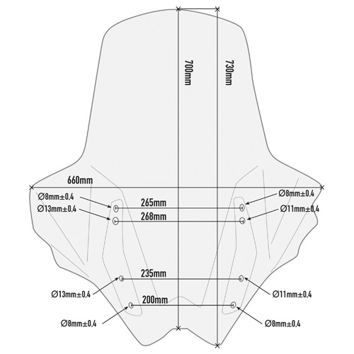 VIZIR / VJETROBRAN KYMCO AK 550 (2017-2024) VISINA: 70 CM, ŠIRINA: 66 CM <br> GIVI: D6110ST