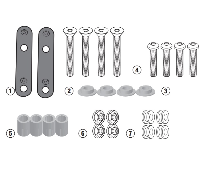 SET / KIT ZA MONTAŽU VIZIRA GIVI 2120DT / KAPPA 2120DTK <br> (D2120KIT/D2120KITK)