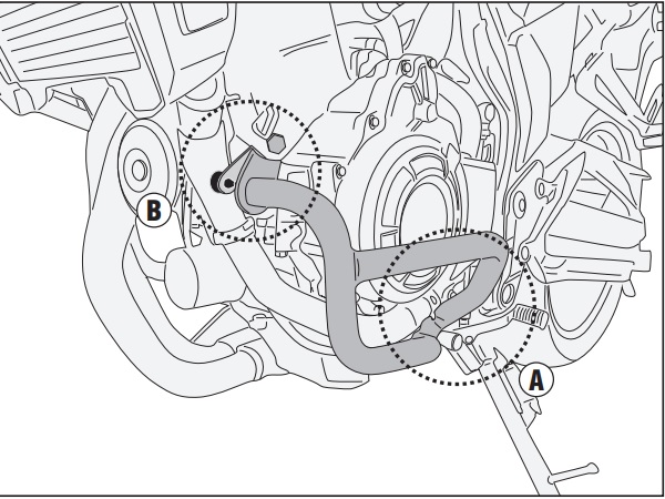 ŠTITNIK MOTORA (CRASH BAR) DONJI ZA MOTOCIKL HONDA CB 500F / CB 500X (2019-2023) GIVI: TN1171