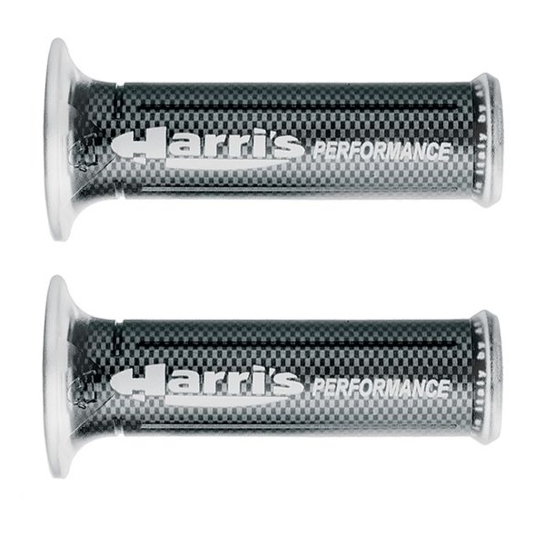 RUČKE UPRAVLJAČA / VOLANA POLIMER - SILIKON OTVORENE, PAR, Ø 22+25 MM, DUŽINA 120 MM, CARBON LOOK <BR> HARRIS PERFOMANCE: 01687/F