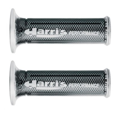 RUČKE UPRAVLJAČA / VOLANA POLIMER - SILIKON OTVORENE, PAR, Ø 22+25 MM, DUŽINA 120 MM, CARBON LOOK <BR> HARRIS PERFOMANCE: 01687/F