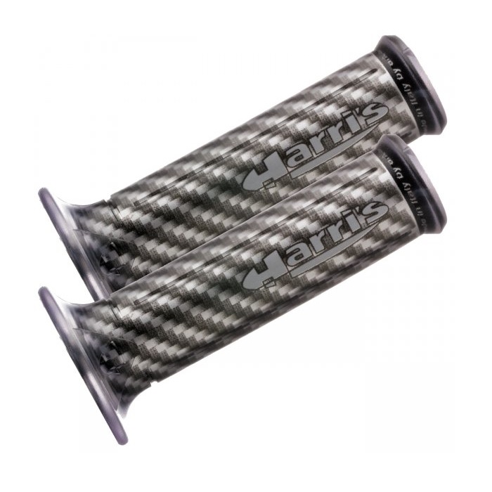 RUČKE UPRAVLJAČA / VOLANA POLIMER - SILIKON ZATVORENE, PAR, Ø 22+25 MM, DUŽINA 115 MM, CARBON LOOK <BR> HARRIS PERFOMANCE: 01687-NC