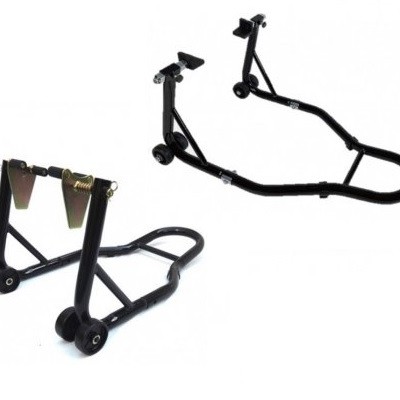 PODIZAČ / STALAK (ŠTENDER) ZA MOTOCIKL, KOMPLET PREDNJI + ZADNJI S PRIHVATOM TIP-L (MOTION STUFF: STF-903-0010)