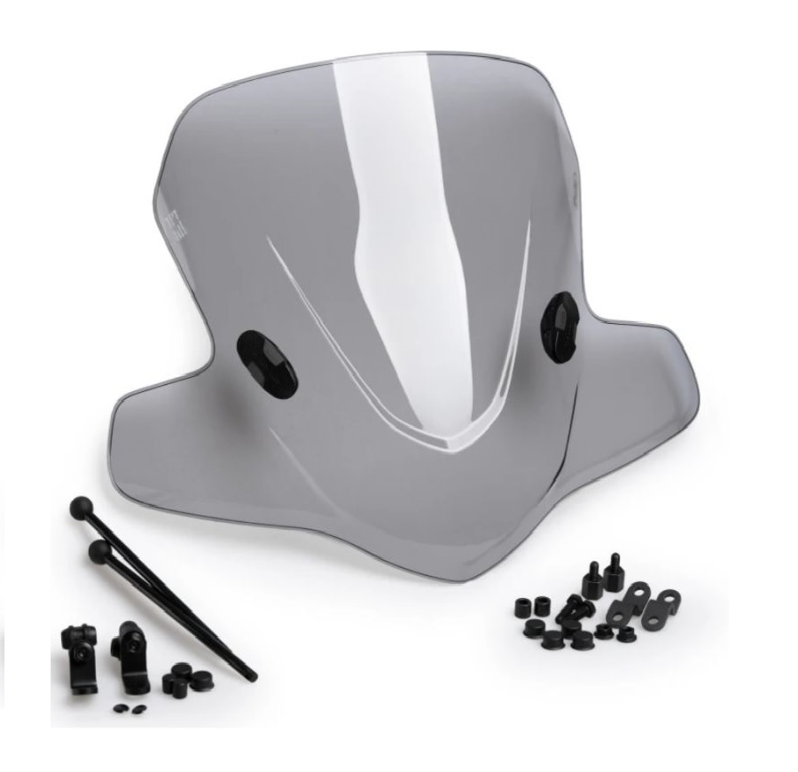 VIZIR / VJETROBRAN ZA SKUTER PUIG CITY TOURING, ZATAMNJEN (SMOKE), PRIČVRŠĆIVANJE ISPOD RETROVIZORA <br> (0572H)