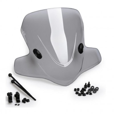 VIZIR / VJETROBRAN ZA SKUTER PUIG CITY TOURING, ZATAMNJEN (SMOKE), PRIČVRŠĆIVANJE ISPOD RETROVIZORA <br> (0572H)