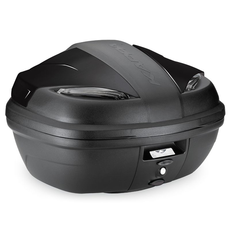 KOFER STRAŽNJI, CENTRALNI ZA MOTOCIKL, SKUTER, 47 LIT, MAT CRNI, BIJELI (SMOKED) KATADIOPTERI, S MONOLOCK PLOČOM, KAPPA K47 MANTA TECH (K47NTCN)