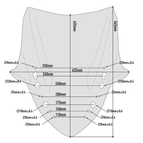 VJETROBRAN (VIZIR) ZA SKUTER YAMAHA X-MAX 125 (2018-2022), X-Max 300 (2017-2022), X-MAX 400 (2018-2021) ZATAMNJEN (SMOKED) 43,5 x 43,5 cm <br> GIVI: D2136S