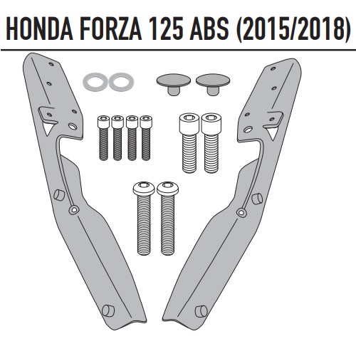 NOSAČ KOFERA ZA SKUTERE HONDA Forza 125 (2015-2025), Forza 300 (2019-2020), ADV 350 (2022-2025), Forza 350 (2023-2025) <br> (KR1166) GIVI: SR1166