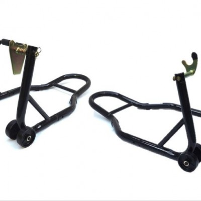 PODIZAČ / STALAK (ŠTENDER) ZA MOTOCIKL, KOMPLET PREDNJI + ZADNJI S PRIHVATOM TIP-V (MOTION STUFF: STF-903-0009)