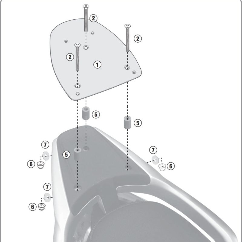 ADAPTER / NOSAČ / PLOČA KOFERA ZA SKUTER PIAGGIO Medley I-GET, Medley "S" 125/150/200 (2016-2025) GIVI: SR5612