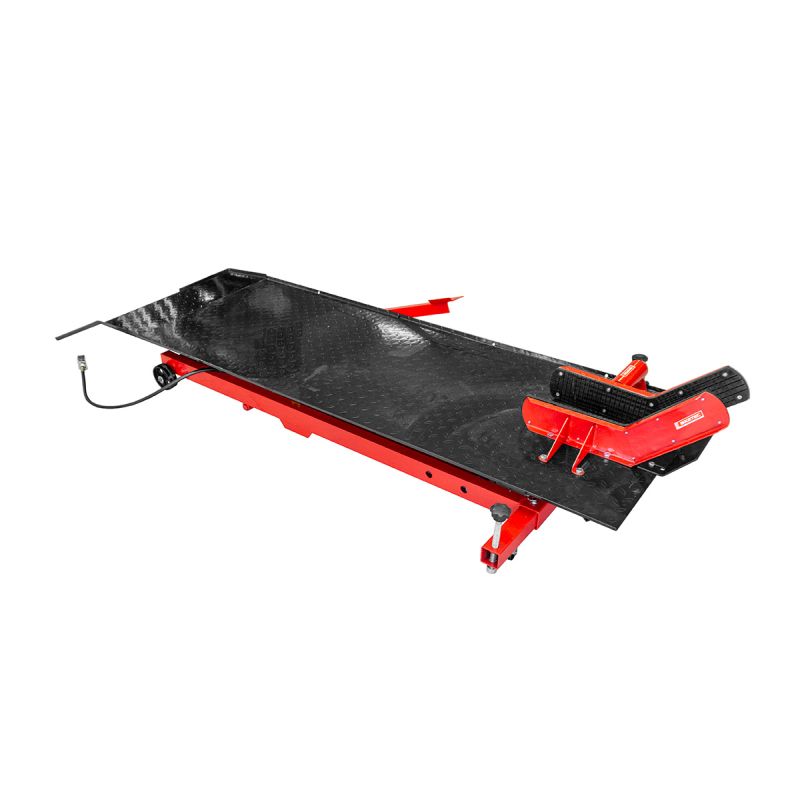 DIZALICA / PLATFORMA ZA MOTOCIKLE S DVOSTRUKIM PNEUMATSKO-HIDRAULIČNIM SUSTAVOM PODIZANJA, DIMENZIJE: 1800x660 MM, NOSIVOST: 450 KG <br> (BIKETEC: BTWKSP05)