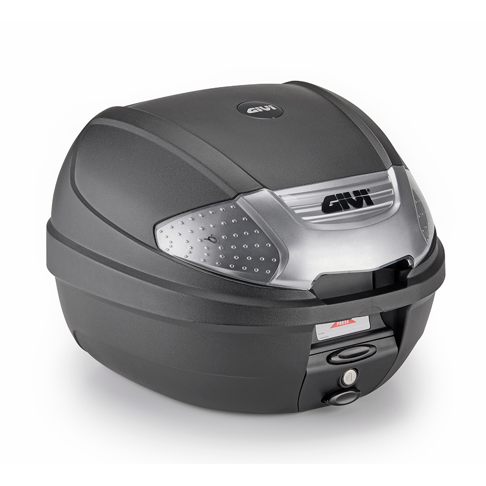 KOFER ZA MOTOCIKL, SKUTER 30 LIT MAT CRNI SA SIVIM KATADIOPTERIMA, MONOLOCK <br> (GIVI: E300NT2)